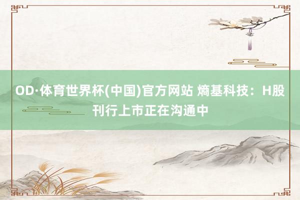 OD·体育世界杯(中国)官方网站 熵基科技：H股刊行上市正在沟通中