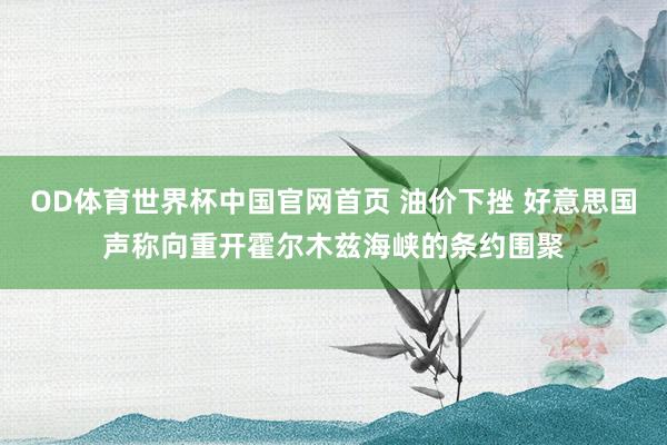 OD体育世界杯中国官网首页 油价下挫 好意思国声称向重开霍尔木兹海峡的条约围聚