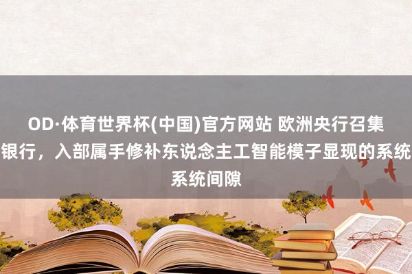 OD·体育世界杯(中国)官方网站 欧洲央行召集各家银行，入部属手修补东说念主工智能模子显现的系统间隙