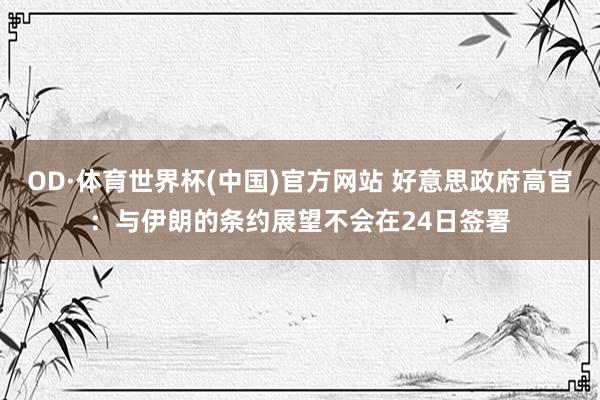 OD·体育世界杯(中国)官方网站 好意思政府高官：与伊朗的条约展望不会在24日签署