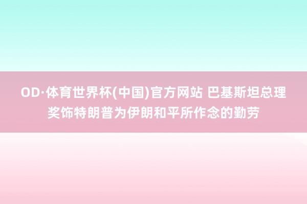 OD·体育世界杯(中国)官方网站 巴基斯坦总理奖饰特朗普为伊朗和平所作念的勤劳