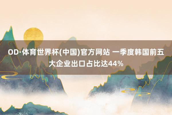 OD·体育世界杯(中国)官方网站 一季度韩国前五大企业出口占比达44%