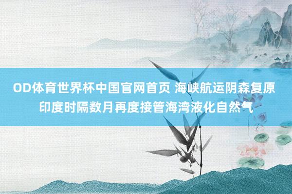 OD体育世界杯中国官网首页 海峡航运阴森复原 印度时隔数月再度接管海湾液化自然气