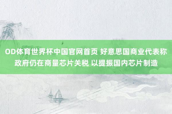 OD体育世界杯中国官网首页 好意思国商业代表称政府仍在商量芯片关税 以提振国内芯片制造