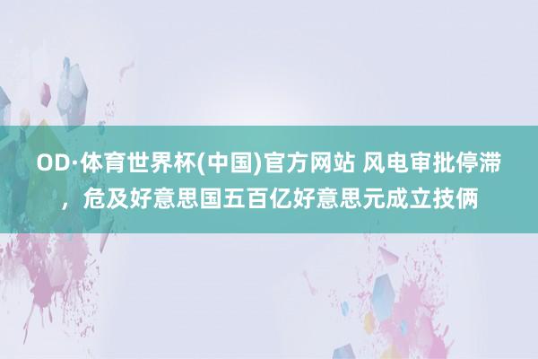 OD·体育世界杯(中国)官方网站 风电审批停滞，危及好意思国五百亿好意思元成立技俩