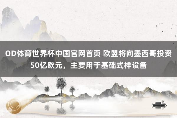OD体育世界杯中国官网首页 欧盟将向墨西哥投资50亿欧元，主要用于基础式样设备