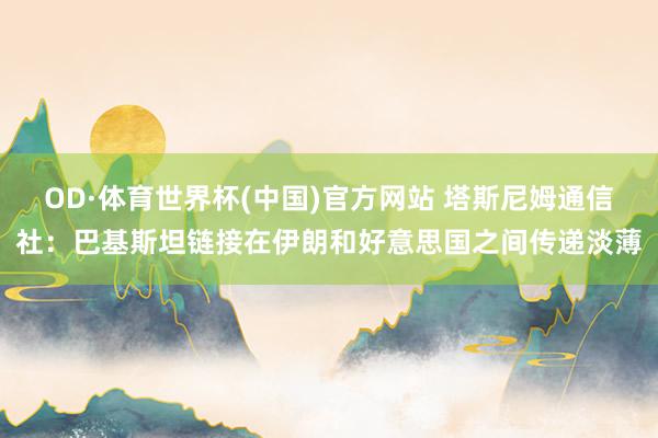 OD·体育世界杯(中国)官方网站 塔斯尼姆通信社：巴基斯坦链接在伊朗和好意思国之间传递淡薄