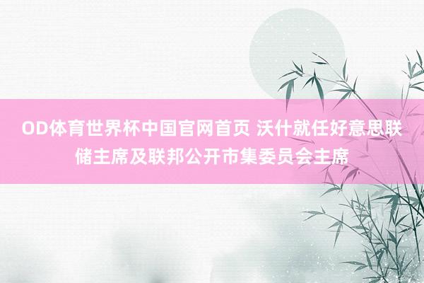 OD体育世界杯中国官网首页 沃什就任好意思联储主席及联邦公开市集委员会主席