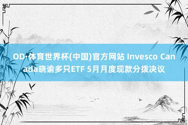 OD·体育世界杯(中国)官方网站 Invesco Canada晓谕多只ETF 5月月度现款分拨决议