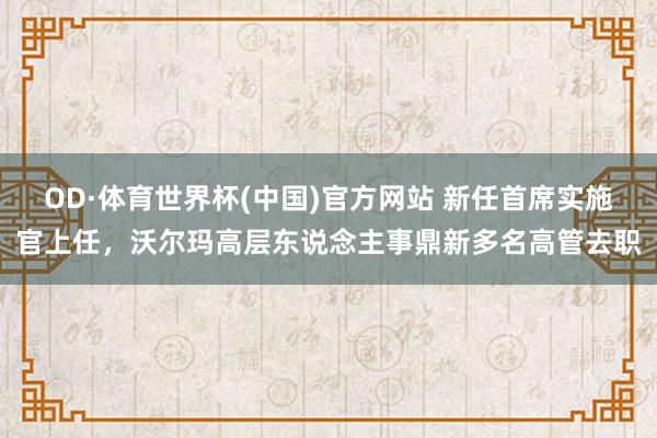 OD·体育世界杯(中国)官方网站 新任首席实施官上任，沃尔玛高层东说念主事鼎新多名高管去职