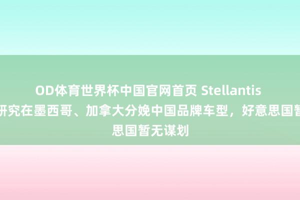 OD体育世界杯中国官网首页 Stellantis CEO：研究在墨西哥、加拿大分娩中国品牌车型，好意思国暂无谋划