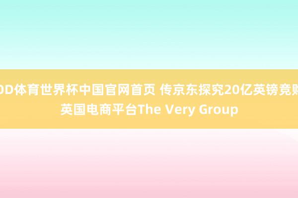 OD体育世界杯中国官网首页 传京东探究20亿英镑竞购英国电商平台The Very Group