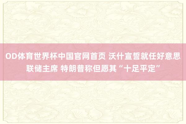 OD体育世界杯中国官网首页 沃什宣誓就任好意思联储主席 特朗普称但愿其“十足平定”