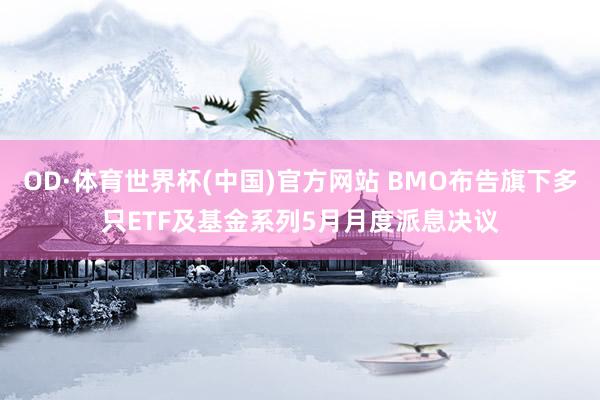 OD·体育世界杯(中国)官方网站 BMO布告旗下多只ETF及基金系列5月月度派息决议