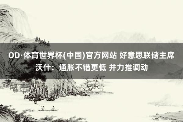 OD·体育世界杯(中国)官方网站 好意思联储主席沃什：通胀不错更低 并力推调动