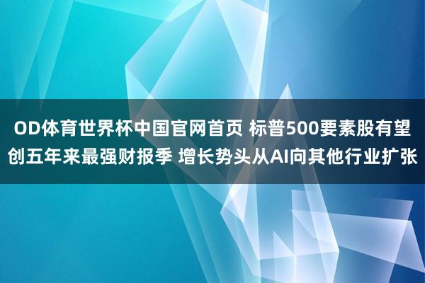 OD体育世界杯中国官网首页 标普500要素股有望创五年来最强财报季 增长势头从AI向其他行业扩张