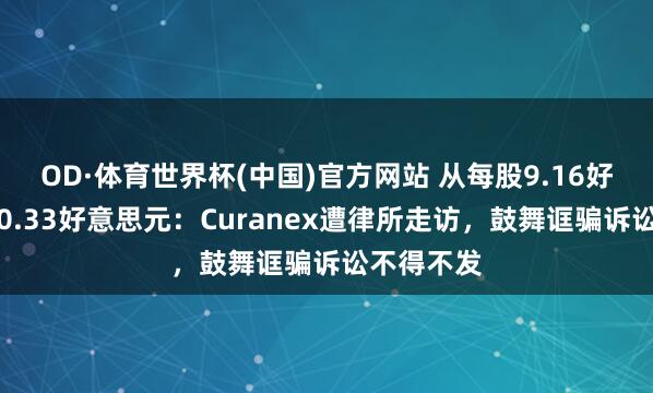 OD·体育世界杯(中国)官方网站 从每股9.16好意思元到0.33好意思元：Curanex遭律所走访，鼓舞诓骗诉讼不得不发