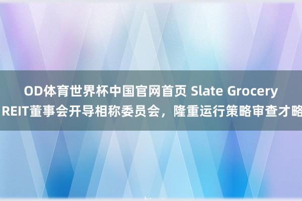 OD体育世界杯中国官网首页 Slate Grocery REIT董事会开导相称委员会，隆重运行策略审查才略