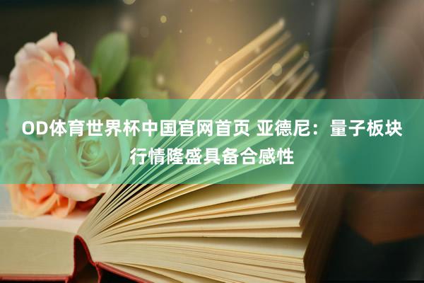 OD体育世界杯中国官网首页 亚德尼：量子板块行情隆盛具备合感性