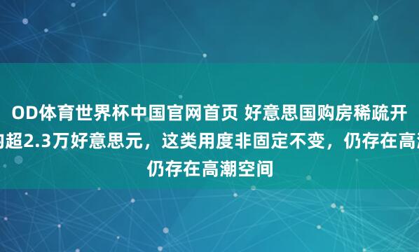 OD体育世界杯中国官网首页 好意思国购房稀疏开销年均超2.3万好意思元，这类用度非固定不变，仍存在高潮空间