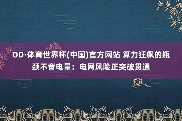 OD·体育世界杯(中国)官方网站 算力狂飙的瓶颈不啻电量：电网风险正突破贯通