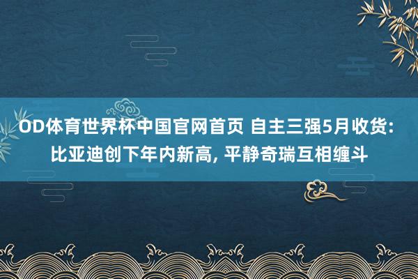 OD体育世界杯中国官网首页 自主三强5月收货: 比亚迪创下年内新高, 平静奇瑞互相缠斗
