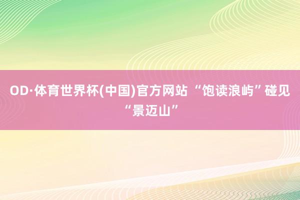 OD·体育世界杯(中国)官方网站 “饱读浪屿”碰见“景迈山”