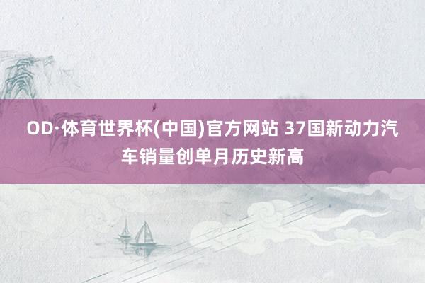 OD·体育世界杯(中国)官方网站 37国新动力汽车销量创单月历史新高