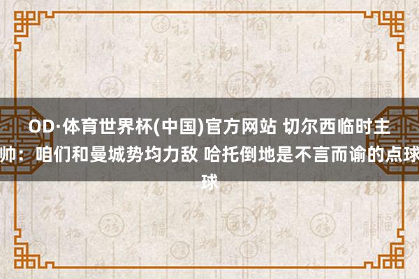 OD·体育世界杯(中国)官方网站 切尔西临时主帅：咱们和曼城势均力敌 哈托倒地是不言而谕的点球