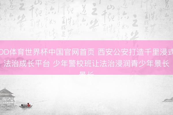 OD体育世界杯中国官网首页 西安公安打造千里浸式法治成长平台 少年警校班让法治浸润青少年景长