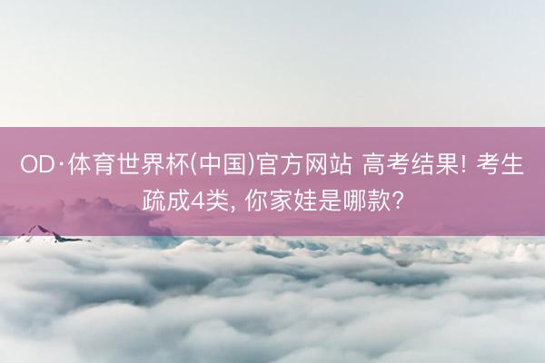 OD·体育世界杯(中国)官方网站 高考结果! 考生疏成4类， 你家娃是哪款?