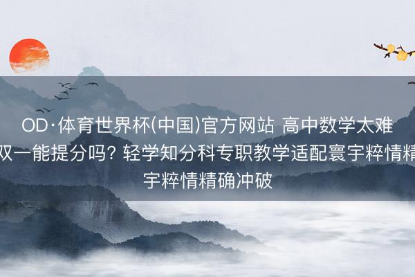 OD·体育世界杯(中国)官方网站 高中数学太难线上一双一能提分吗? 轻学知分科专职教学适配寰宇粹情精确冲破