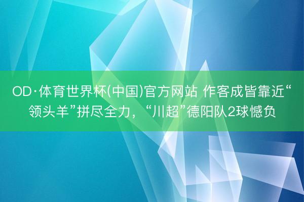 OD·体育世界杯(中国)官方网站 作客成皆靠近“领头羊”拼尽全力，“川超”德阳队2球憾负