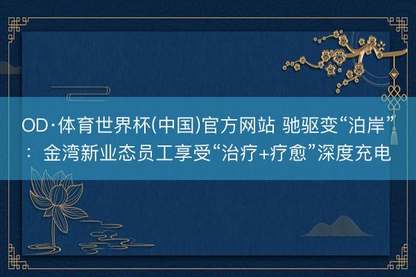 OD·体育世界杯(中国)官方网站 驰驱变“泊岸”：金湾新业态员工享受“治疗+疗愈”深度充电