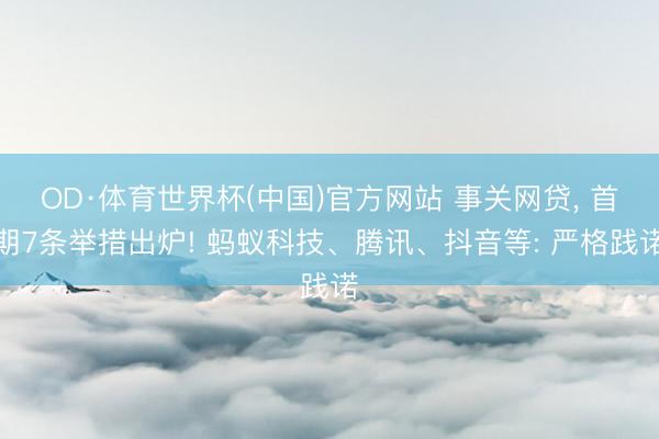 OD·体育世界杯(中国)官方网站 事关网贷, 首期7条举措出炉! 蚂蚁科技、腾讯、抖音等: 严格践诺