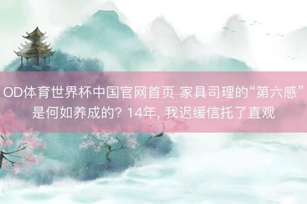 OD体育世界杯中国官网首页 家具司理的“第六感”是何如养成的? 14年, 我迟缓信托了直观